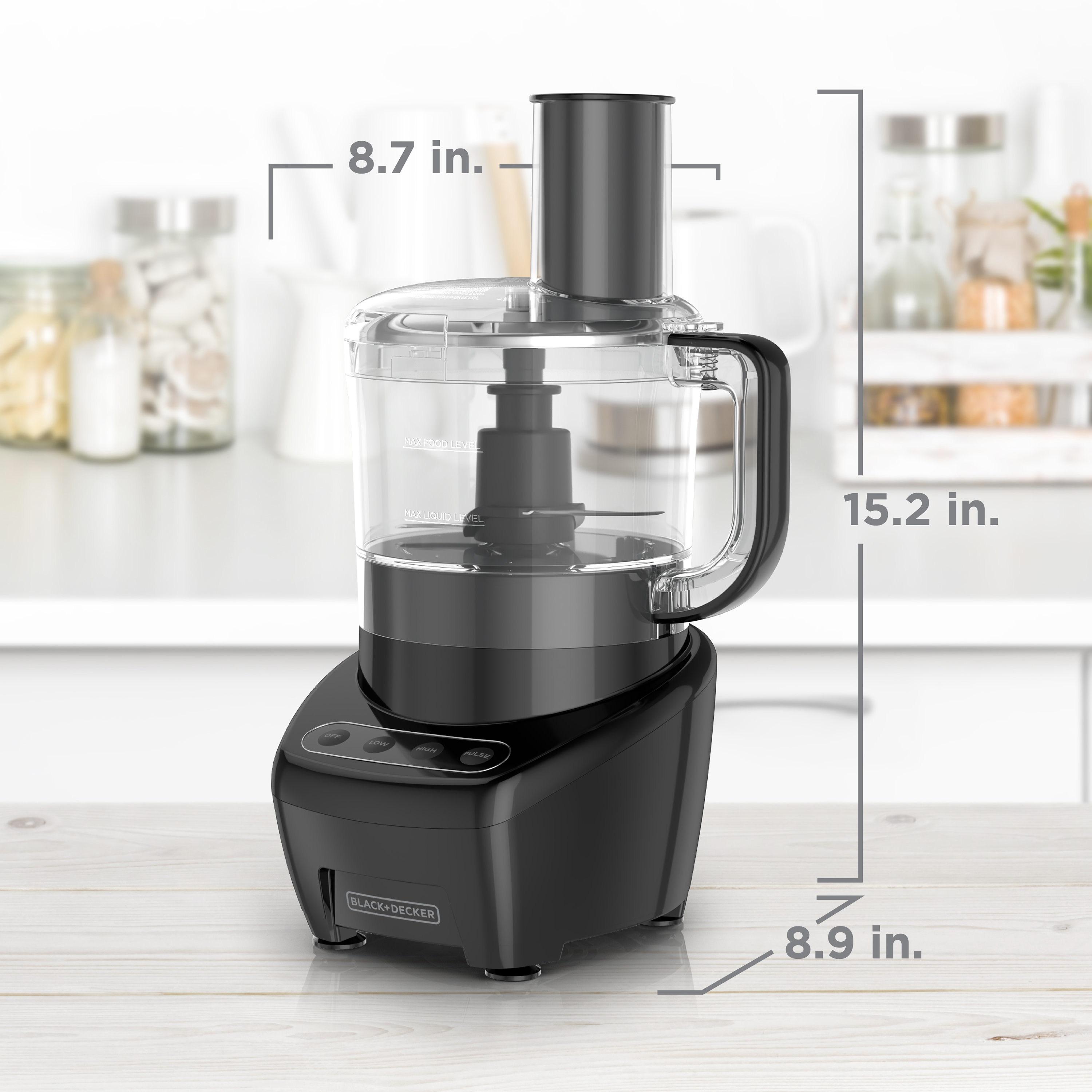 3 in 1 Easy Assembly 8 Cup Food Processor Black BLACK DECKER